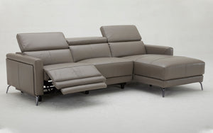 Belia Modern Leather Sectional With Recliner