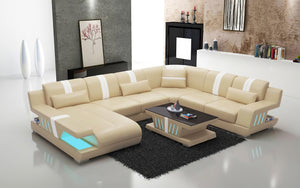 Yuli Modern U Shape Leather Sectional