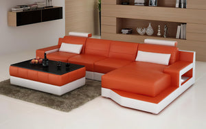 Hybra Small Modern Leather Sectional