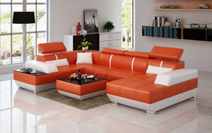 Mesa Modern U-Shape Leather Sectional