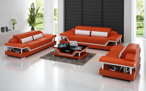 Taliya Leather Sofa Set with Adjustable Headrest