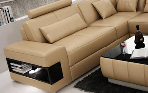 Fano Modern U-Shape Leather Sectional