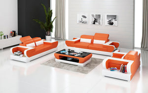 Ezrael Modern Leather Sofa Set