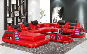 Ozzy Modern Leather Sectional