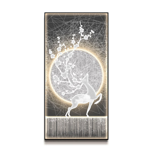 Futuristic Wall Art Moonlight Dancing Deer I