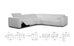 Mirage Reclining Sectional With Adjustable Headrest