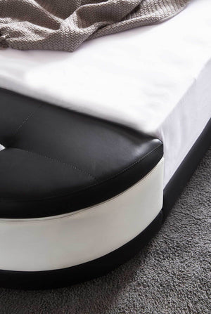 Alden Modern Leather Bed with Ottoman