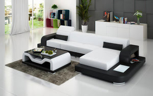 Gara Small Modern Leather Sectional