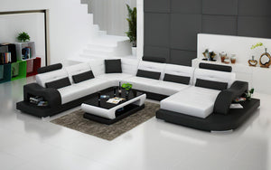 Nebula Modern U-Shape Leather Sectional