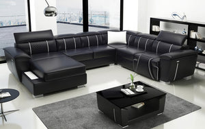 Uli Modern U Shape Leather Sectional