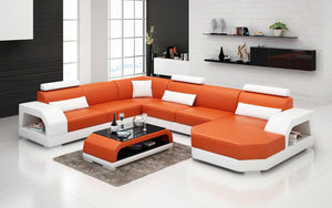 Luxi Modern U-Shape Leather Sectional