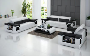 Edwin Modern Leather Sofa Set