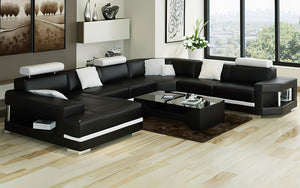 Leroy Modern U-Shape Leather Sectional