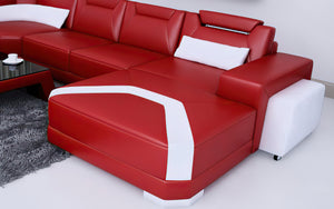 Cristana Modern U-Shape Leather Sectional