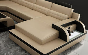 Kehlani Leather Sectional with LED Lights