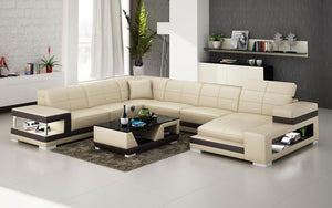 Paramount Leather Sectional with LED Light