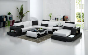 Tara Modern U-Shape Leather Sectional