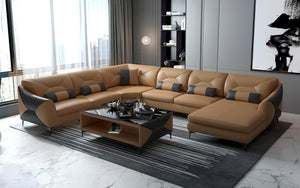 Bysic Modern U Shape Leather Sectional