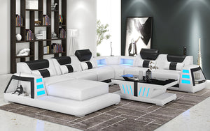 Ozzy Modern Leather Sectional