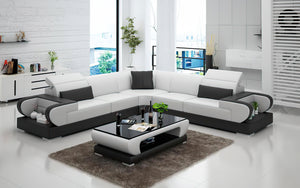 Ezrael Modern Leather Sectional