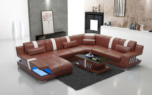 Yuli Modern U Shape Leather Sectional