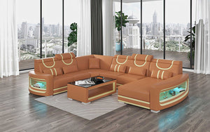 Luca Modern U Shape Sectional with LED Light