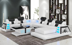 Ozzy Modern Leather Sectional