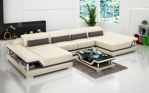 Taliya Small Modern U-Shape Leather Sectional