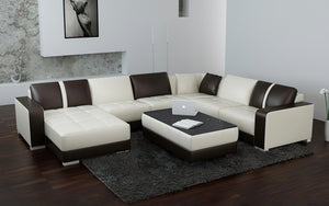 Ceaira Modern Modular Tufted Leather Sectional