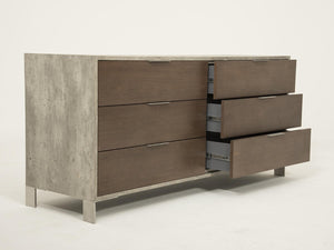 Nova Domus Redmond Modern Dark Walnut & Faux Concrete Dresser