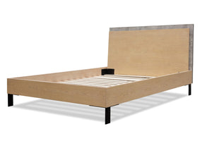 Nova Domus Redmond Modern Dark Walnut & Faux Concrete Bed