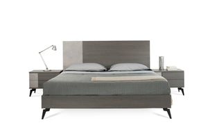 Polish Modern Faux Concrete & Grey Bedroom Set