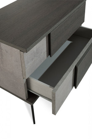 Polish Modern Faux Concrete & Grey Bedroom Set