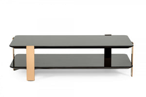 Leedel Modern Ebony & Rosegold Coffee Table