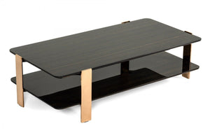 Leedel Modern Ebony & Rosegold Coffee Table