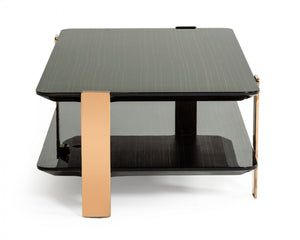 Leedel Modern Ebony & Rosegold Coffee Table