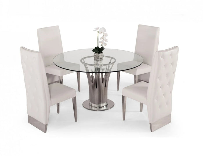 Paraku Round Stainless Steel Dining Table