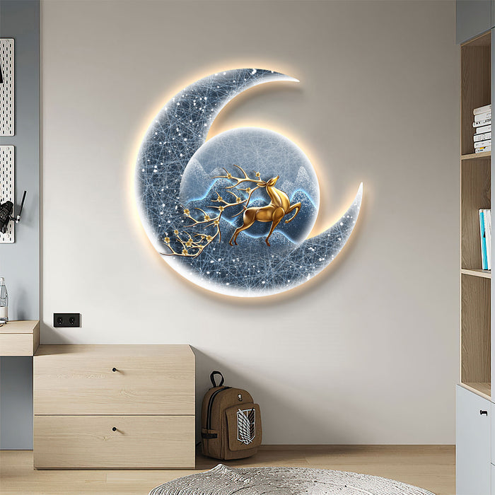 Futuristic Wall Art Blue Planet Travel Elk