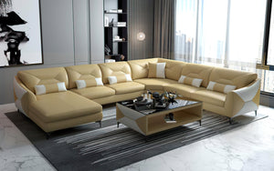 Bysic Modern U Shape Leather Sectional