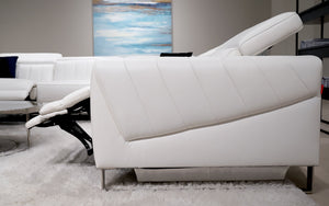 Haley Modern Leather Sectional with Recliner