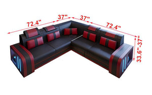 Ralutic Leather Corner Sectional with Side Storage