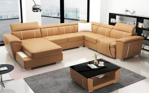 Uli Modern U Shape Leather Sectional