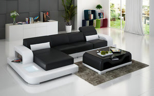 Gara Small Modern Leather Sectional