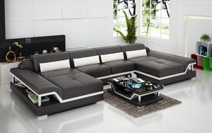 Taliya Small Modern U-Shape Leather Sectional