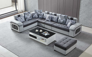 Selena Grey & Light Grey Modular Tufted Sectional