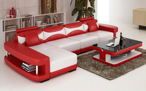 Critika Modern Leather Sectional with Chaise