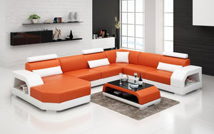 Luxi Modern U-Shape Leather Sectional