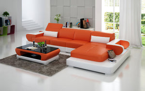 Ezrael Small Modern Leather Sectional