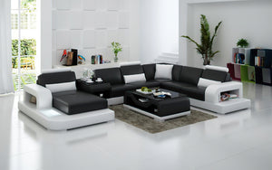 Tara Modern U-Shape Leather Sectional