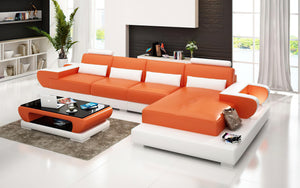 Mirak Small Modern Leather Sectional